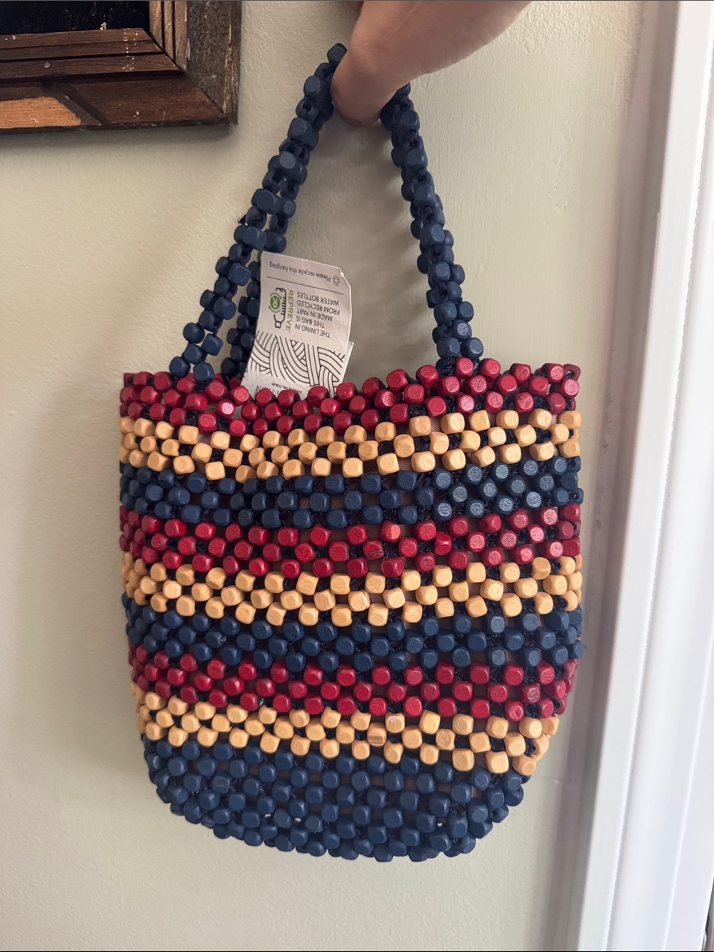 The Sak Montara style 108910 beaded small bag purse vegan wooden boho nwt